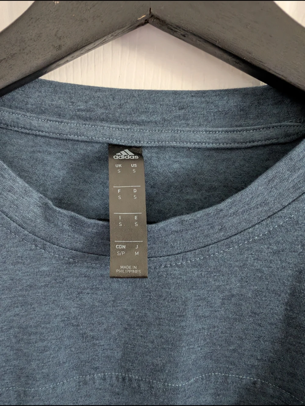 adidas Men's Long-Sleeve Crew Tee - Heather Blue Small